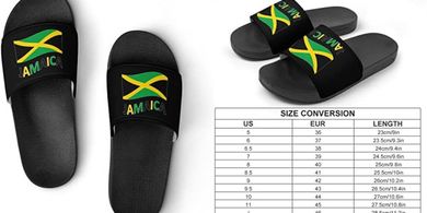 Jamaican Flag PVC Shower Sandals: Non-Slip, Soft, Open-Toe
