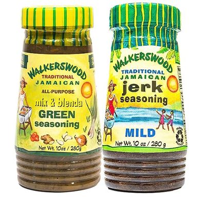 Walkerswood Green Seasoning & Mild Jerk, 2 x 10 oz
