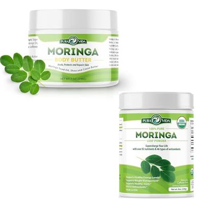 PURA VIDA Moringa Body Butter: Organic, Vitamin-Rich, Dry Skin Relief
