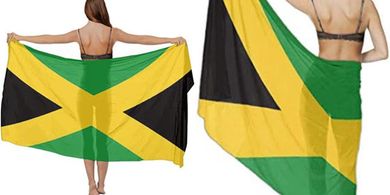 Jamaican Flag Beach Sarong Swimsuit Cover-Up
