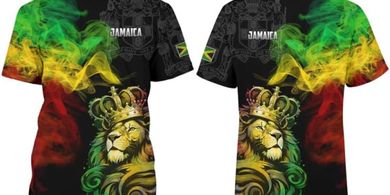 Jamaican Lion T-Shirt: Unisex, Short Sleeve
