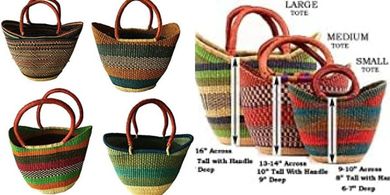 Bolga Basket Shopper (Ghana Fair Trade, 16"-19")
