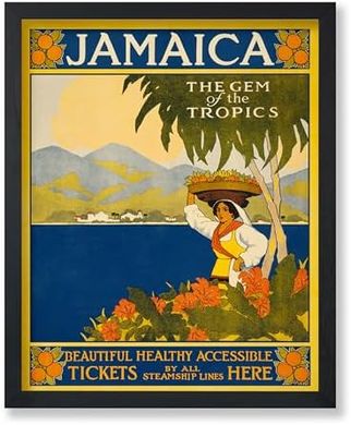 Vintage Jamaica Travel Poster: Coastal Decor (8x10 Unframed)
