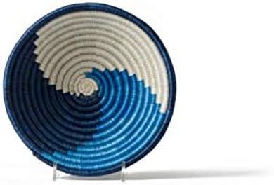 Handmade Blue African Woven Wall Basket
